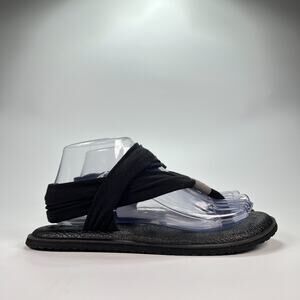 Sanuk Yoga Sling 2 Black Comfortable Casual Sandals SWS10001 Women's Size 7